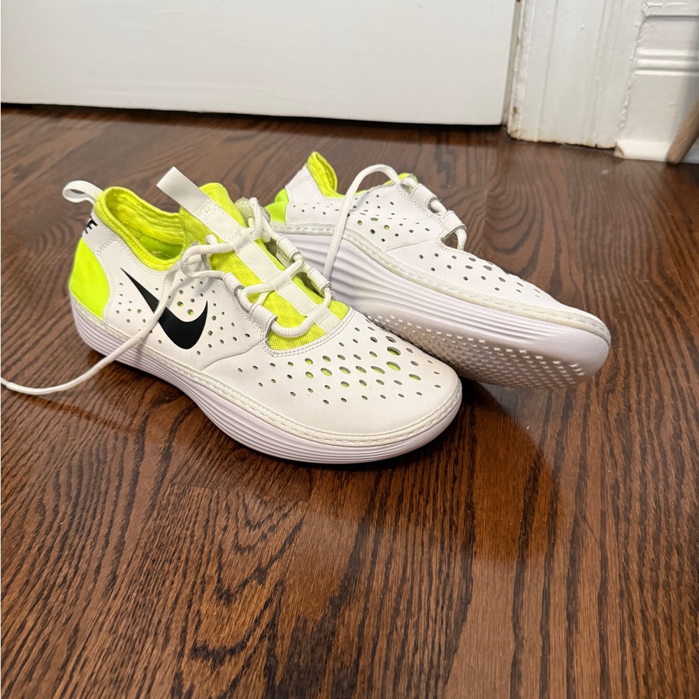 Men’s Nike Solarsoft Costa White and Bright Yellow Athletic Shoes